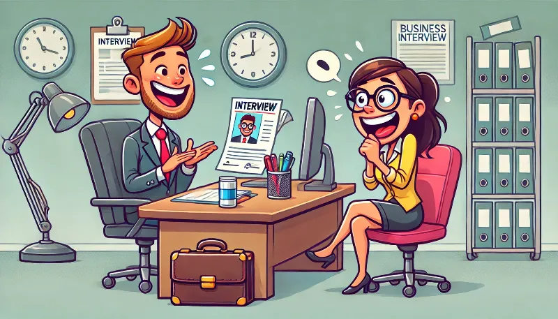 Built To Soar book -- winging it cartoon on an interview